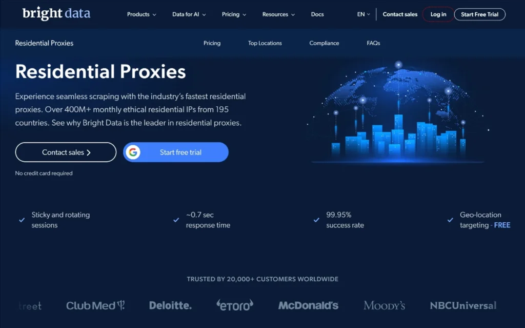bright data residential proxy for web scraping